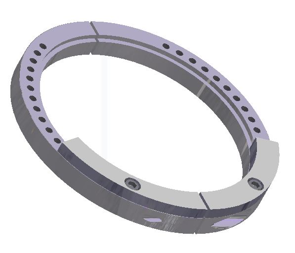 Splited balancing rings with fixed location equalization